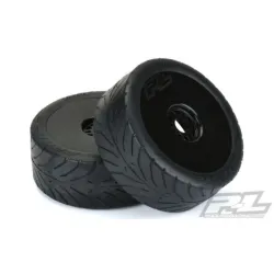 Avenger HP S3 (Soft) Street BELTED 1:8 Buggy Tires Mounted on Velocity black wheel