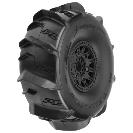 Proline Dumont Sand/Snow Tires Mounted on Raid Black 6x30 Removable 17mm Hex Wheels (2) for Mojave 6S and UDR Front or Rear