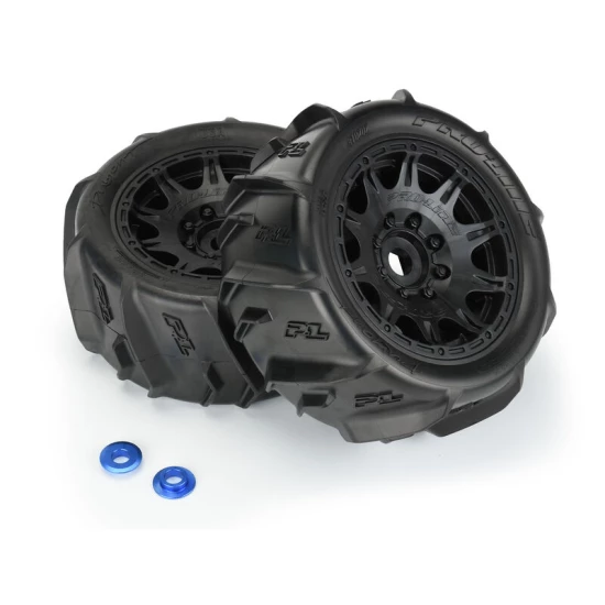 1/6 Dumont Snd/Snw Tires F/R MTD 24mm Black Raid(2)