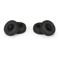 Proline 1/24 Trencher Fr/Rr 1.0 Tires Mounted 7mm Black Impulse (4): SCX24