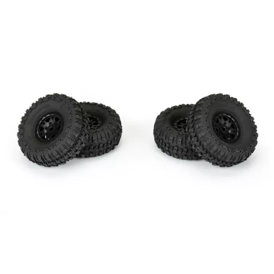 Proline 1/24 Trencher Fr/Rr 1.0 Tires Mounted 7mm Black Impulse (4): SCX24