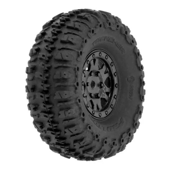 Proline 1/24 Trencher Fr/Rr 1.0 Tires Mounted 7mm Black Impulse (4): SCX24