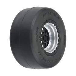 Proline 1/16 Reaction Rr Tires MTD 7mm Blk/Sil:MiniDrag(2)