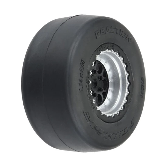 Proline 1/16 Reaction Rr Tires MTD 7mm Blk/Sil:MiniDrag(2)