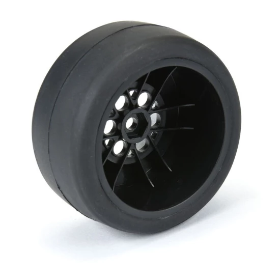 Proline 1/16 Reaction Rr Tires MTD 7mm Blk/Sil:MiniDrag(2)