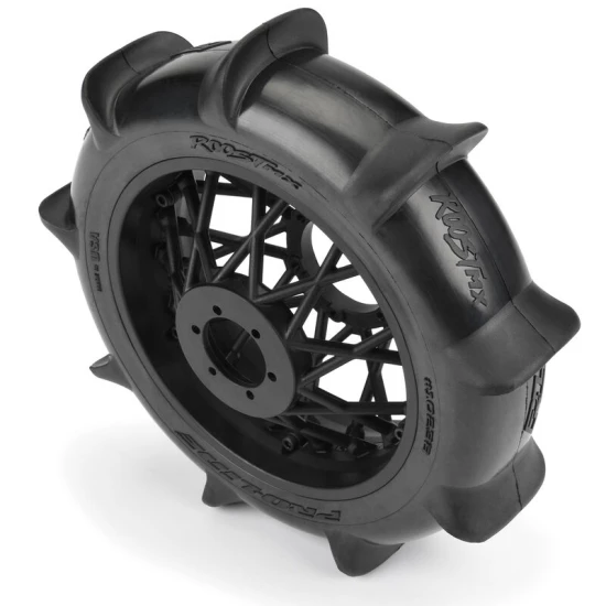 Proline Roost MX Sand/Snow Paddle Motorcycle Tire Mounted on Black Wheel for Promoto-MX Rear