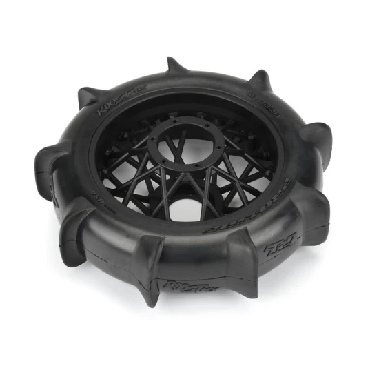 Proline Roost MX Sand/Snow Paddle Motorcycle Tire Mounted on Black Wheel for Promoto-MX Rear