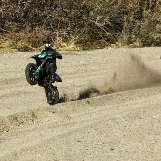 Proline Roost MX Sand/Snow Paddle Motorcycle Tire Mounted on Black Wheel for Promoto-MX Rear