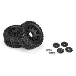 1/6 Trencher F/R 5.7” Tires Mounted 24mm Black Raid 8x48 Hex (2) X-Maxx