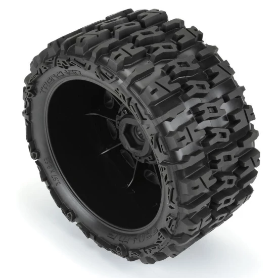1/6 Trencher F/R 5.7” Tires Mounted 24mm Black Raid 8x48 Hex (2) X-Maxx