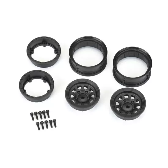 Proline Keystone 1.55 Black Wheels Rock Crawlers F/R (2)