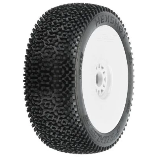 Proline 1/8 Hex Shot S3 Fr/Rr Buggy Tires Mntd 17mm Wht (2)