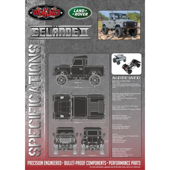 RC4WD Gelande II RTR W/ 2015 Land Rover Defender D90 Body Set (Grey)