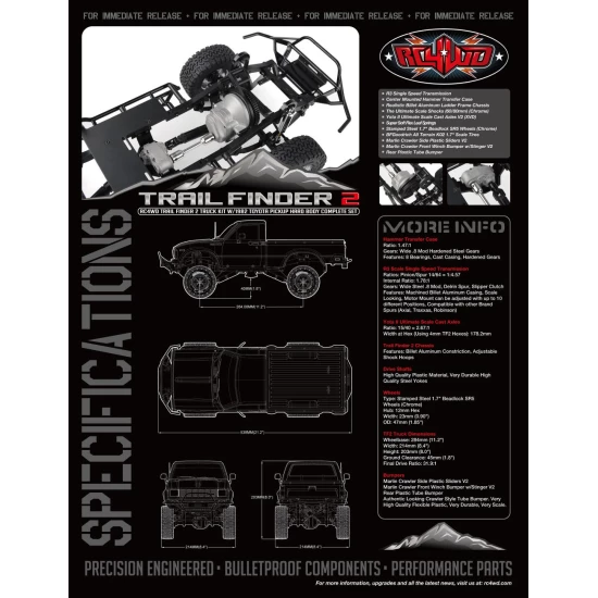 RC4WD Trail Finder 2 Truck Kit w/1982 Toyota Pickup Hard Body Complete Set (Z-K0070)