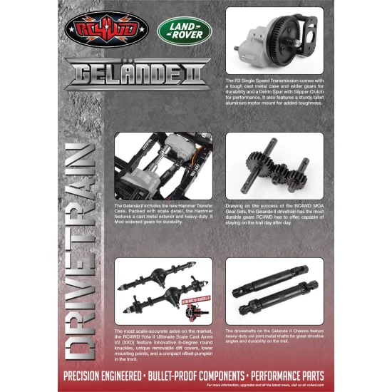 RC4WD Gelande II RTR W/ 2015 Land Rover Defender D90 Body Set (Grey) (Z-RTR0065)