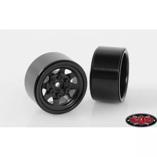 RC4WD Stamped Steel 1.0 Stock Beadlock Wheels (Black) (Z-W0229)