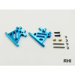 Draagarm (2) Blauw alu achter/onder TT02 Tamiya