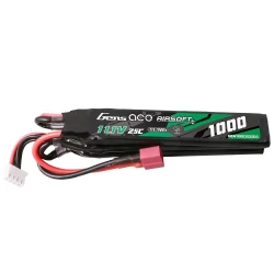 Gens Ace 1000mAh 11.1V 25C 3S1P Nunchuck 3X Airsoft Gun LiPo Battery T Plug