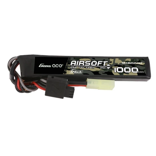 Gens Ace G-Tech 25C 1000mAh 2S1P 7.4V Airsoft Gun Lipo Battery with mini Tamiya Plug