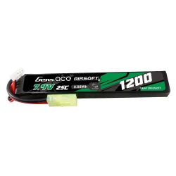 Gens Ace 1200mAh 7.4V 25C 2S1P Airsoft Gun LiPo Battery Tamiya Plug