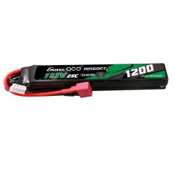 Gens Ace 1200mAh 11.1V 25C 3S1P Saddle Airsoft Gun LiPo Battery Deans T Plug