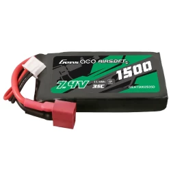 Gens Ace 1500mAh 7.4V 35C 2S1P Airsoft Gun LiPo Battery T Plug