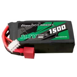 Gens Ace 1500mAh 11.1V 35C 3S1P Airsoft Gun LiPo Battery T Plug