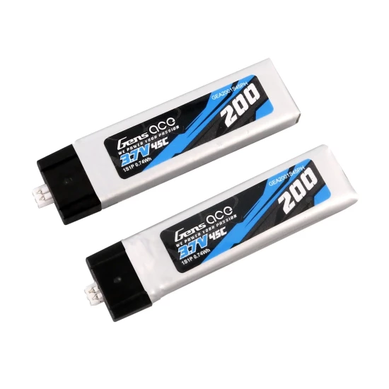 Gens Ace 200mAh 3.7V 45C 1S1P Lipo Battery (2pcs)