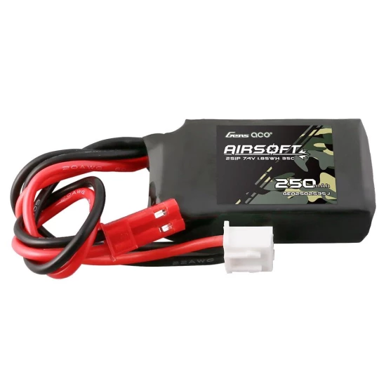 Gens Ace 250mAh 7.4V 35C 2S1P Airsoft Gun LiPo Battery JST SYP Plug
