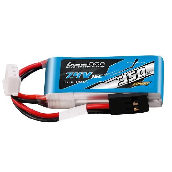 Gens Ace 350mAh 7.4V 15C 2S1P Lipo Battery Pack （ F3K ）