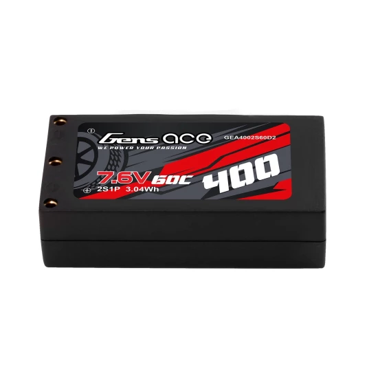 Gens Ace 400mAh 2S1P HV 60C lipo battery with XT60 Plug