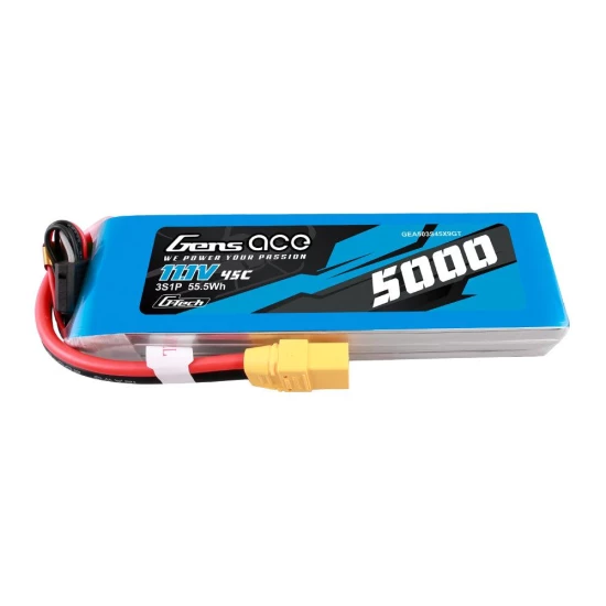 Gens Ace G-Tech 5000mAh 11.1V 45C 3S1P lipo battery with XT90 Plug