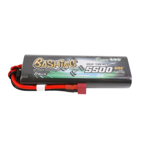 Gens Ace G-Tech 5500mAh 7.6V  2S1P 60C HV car Lipo Battery Pack Hardcase 20# with T Plug