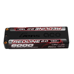 Gens Ace Redline 2.0 6000mAh 7.4V 140C 2S HardCase 131# Lipo Battery