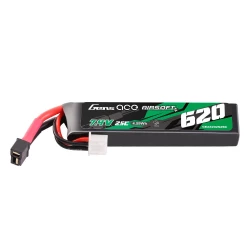 Gens Ace 620mAh 7.4V 25C 2S1P Airsoft Gun LiPo Battery Mini Deans T Plug