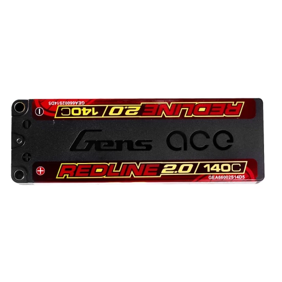 Gens Ace Redline 2.0 Series 6600mAh 2S1P 7.6V 140C HardCase HV Lipo Battery Pack with Hardcase 131#