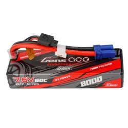 Gens Ace G Tech 8000mAh 7.4V 60C 2S LiPo Battery EC5 Plug