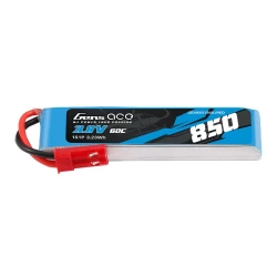 Gens Ace 850mAh 3.8V 60C 1S1P HV LiPo Battery JST SYP Plug