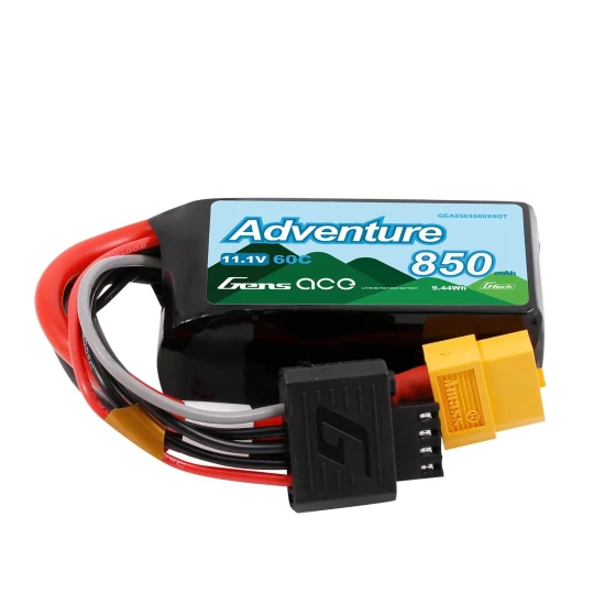 Gens Ace Adventure G-Tech 850mAh 3S1P 11.1V 60C Lipo Battery XT60