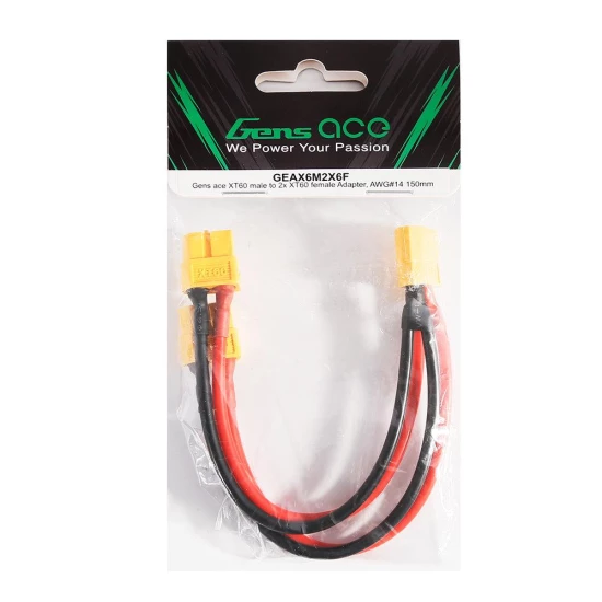 Gens Ace XT60 male to 2x XT60 female Adapter