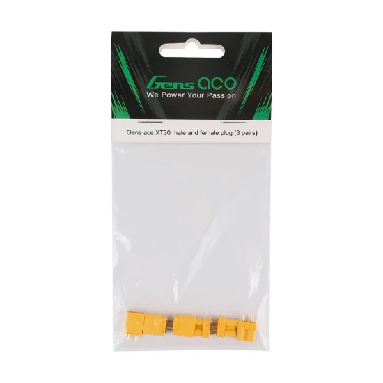 Gens Ace XT30 male & female plug (3 pairs)
