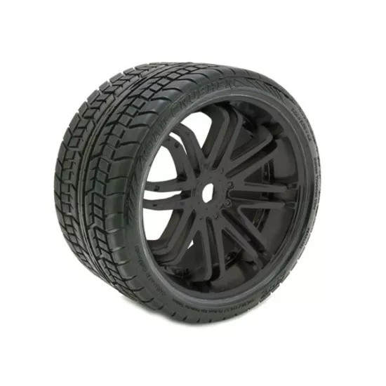 Sweep RC Road Crusher Belted wielen 17mm zwart 1/2 offset 2stuks