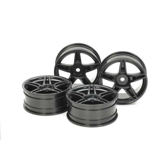 1op10 Twin5spakige Wielen +2 Zwart (4 stuks) 24mm
