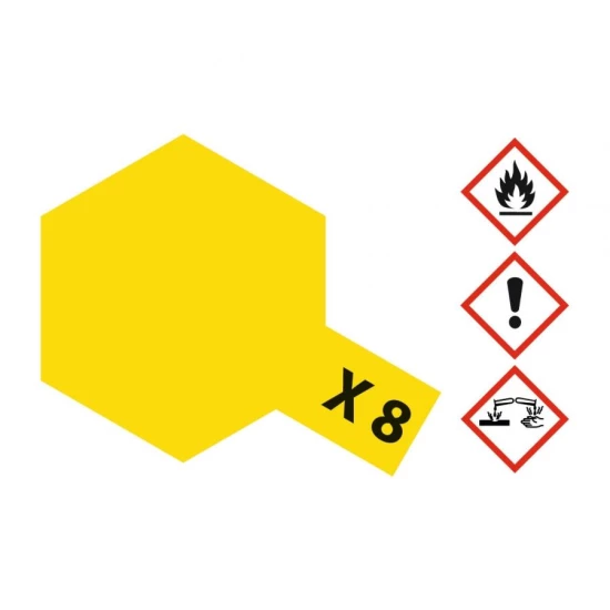 X-8 Citroengeel glanzend 23 ml Glas