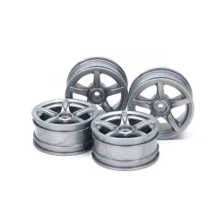 GEBOGEN 5-SPAAKS WIELEN 4 STUKS. (ZILVER, 26mm/+2)