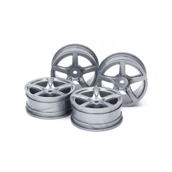 5-spaaks wielen (zilver) 4 stuks (24 mm/+ 0)