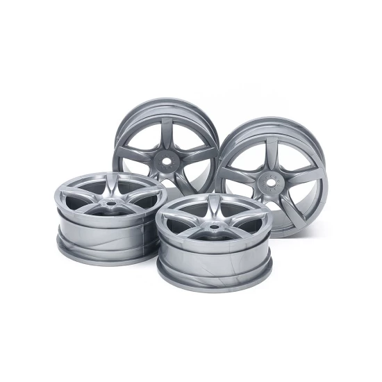 5-spaaks wielen (zilver) 4 stuks (24 mm/+ 0)