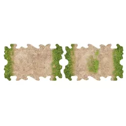ToysWD Crawler Park: 2x Dirt And Grass Quarter Straights For 1/18 & 1/24 RC Crawler Park Circuit