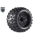 Louise RC MT-UPHILL 1/10 Monster Truck Banden op Zwarte Velgen, verwisselbare 12 mm smal, 12 mm breed, 14 mm, 17 mm zeskant 2 stuks