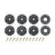 Louise RC MT-UPHILL 1/10 Monster Truck Banden op Zwarte Velgen, verwisselbare 12 mm smal, 12 mm breed, 14 mm, 17 mm zeskant 2 stuks
